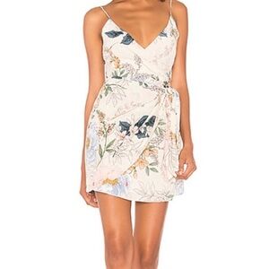 YUMI KIM new Silk cream Floral wrap Dress Sz Small 🤩 pictures don’t do justice